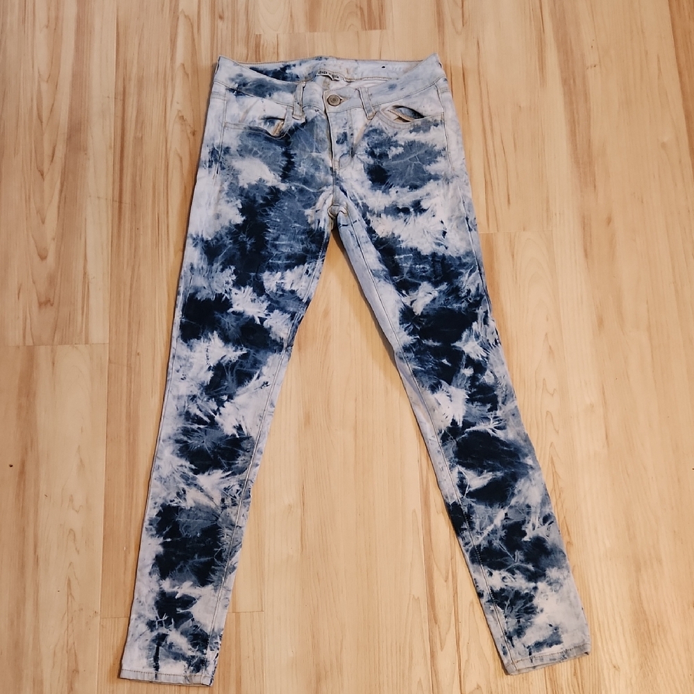 American Eagle Outfitters Blue Tie-Dye Skinny Jeans